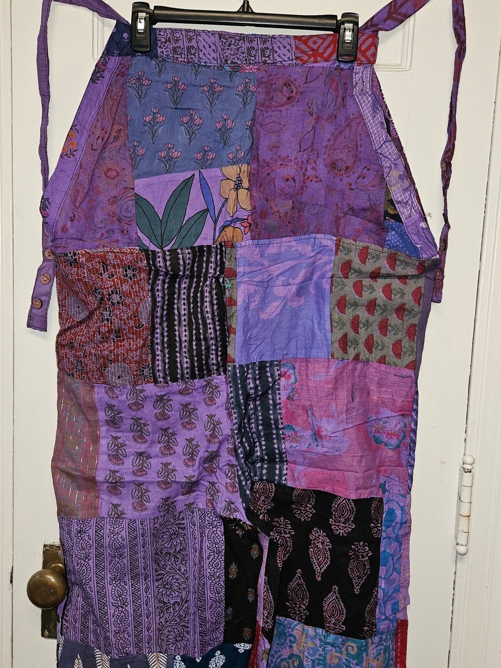 Boho Purple Patchwork Apron Jumpsuit - Picture 10 of 10